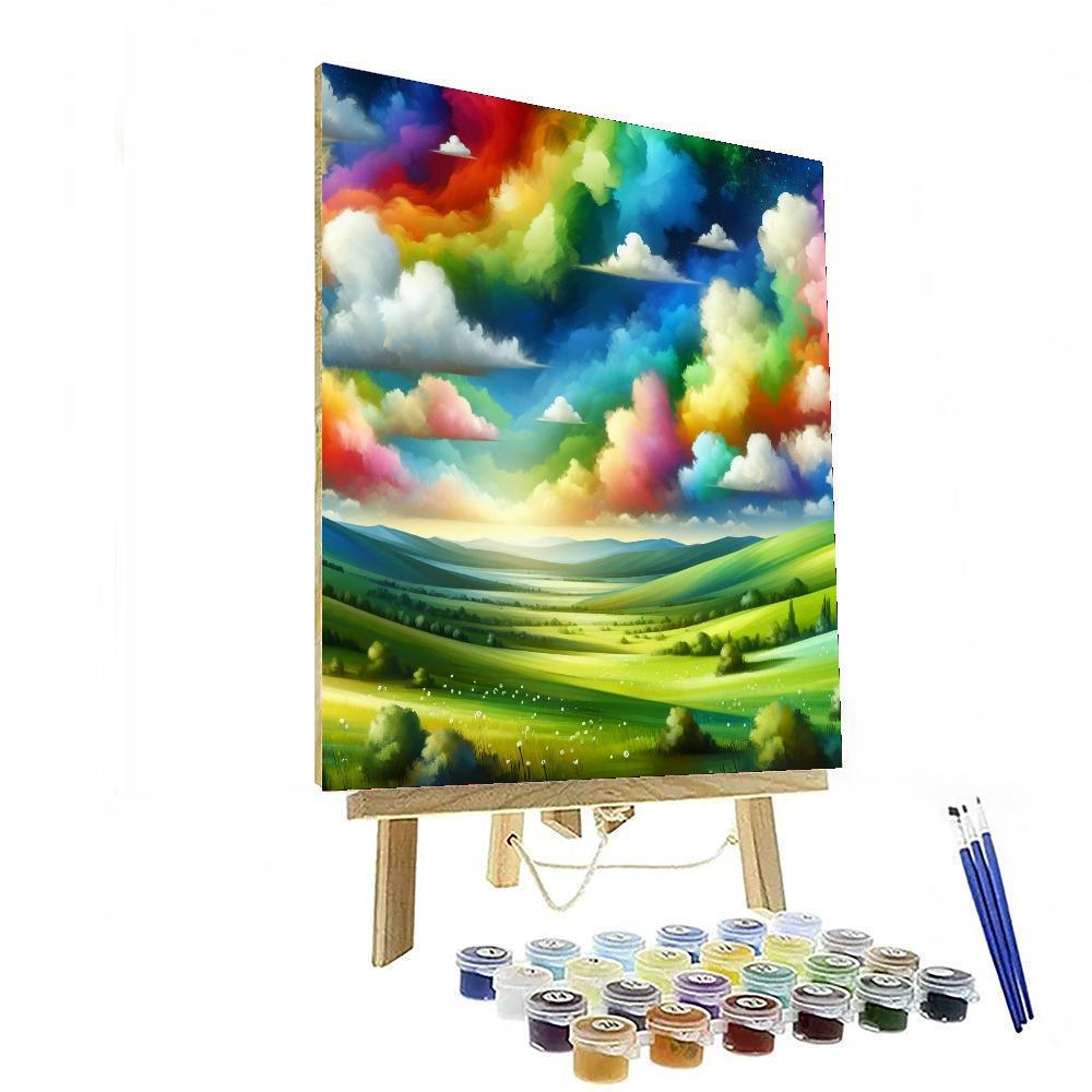 Dreamy Rainbow Sky Paint By Numbers Art