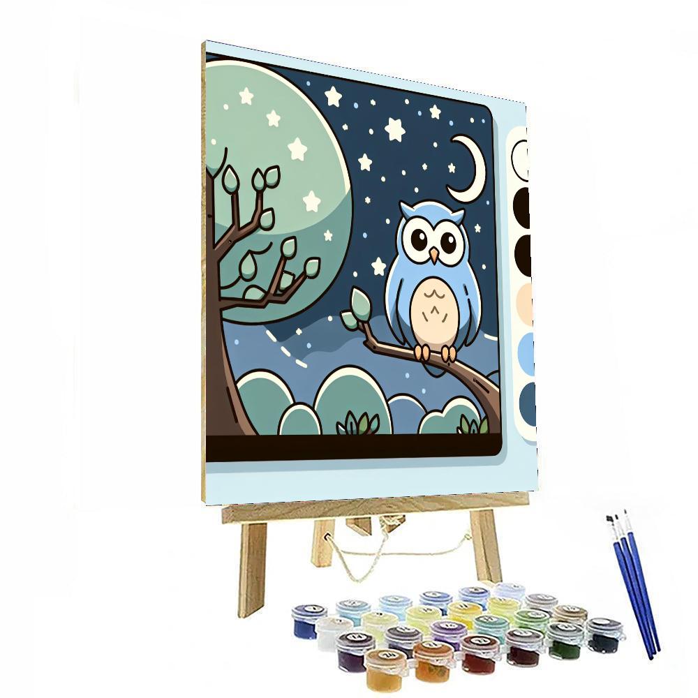 Wise Owl's Starry Study Paint By Color