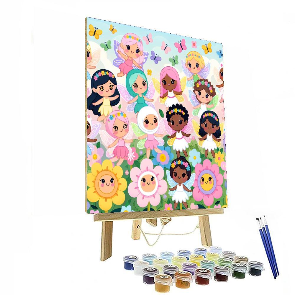Cheerful Flower Fairies Painting By Numbers Kit