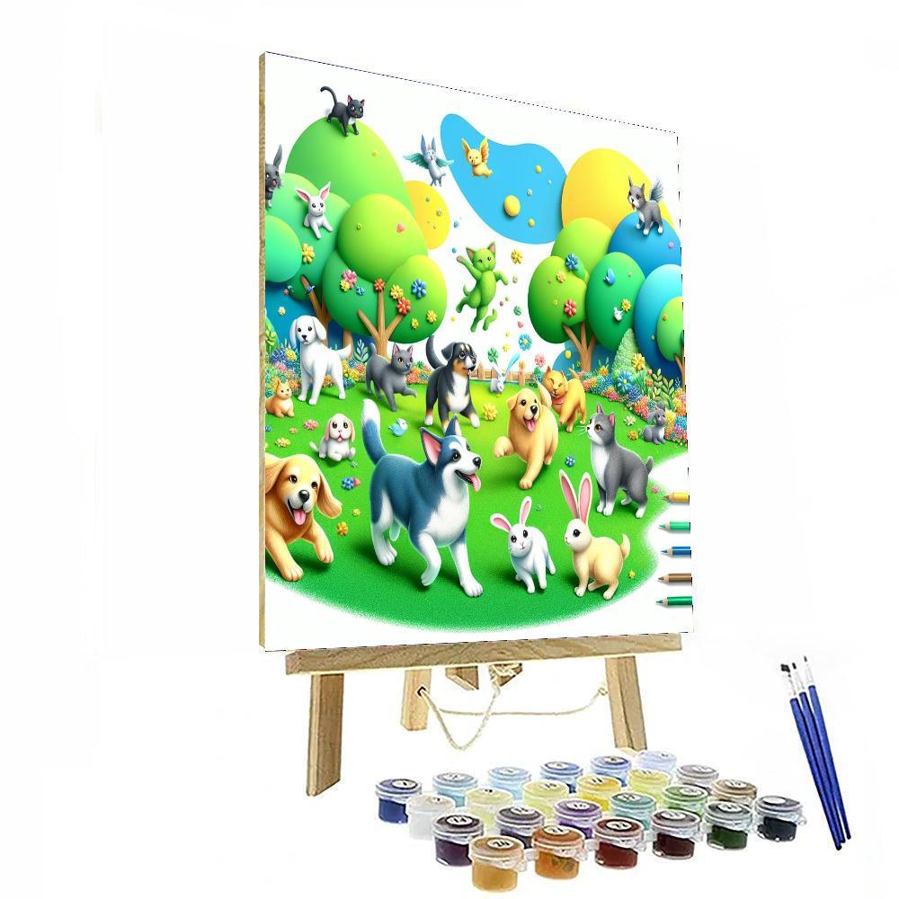 Joyful Pet Adventure Number Painting