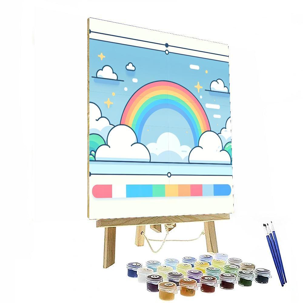 Peaceful Rainbow Sky Numbered Painting Kits