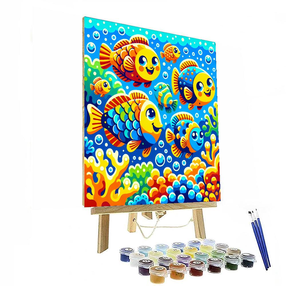 Colorful Fish Friends Number Painting