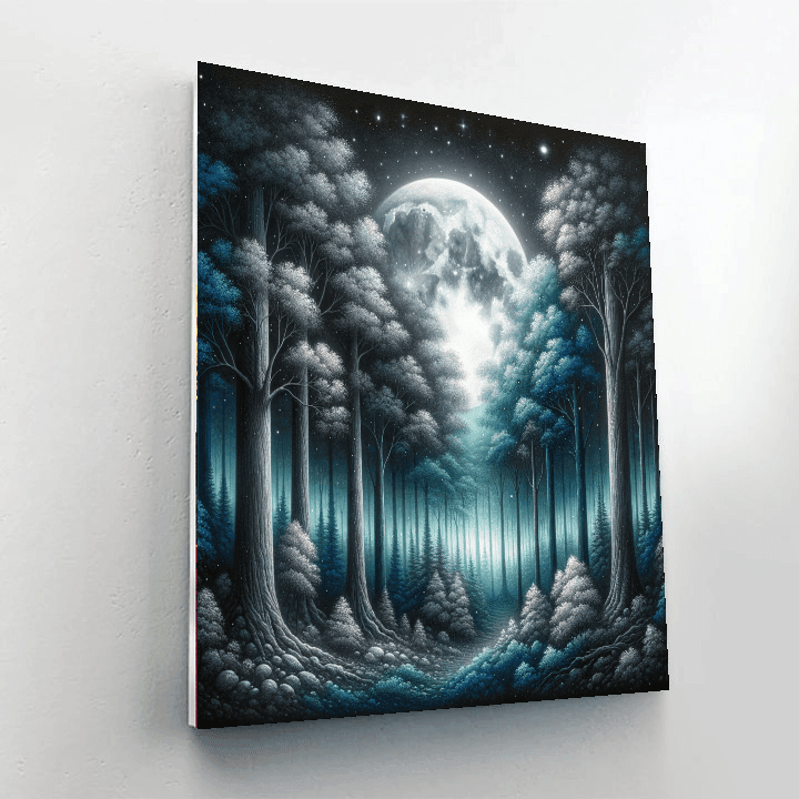 Enchanted Moonlit Forest Paint By Number