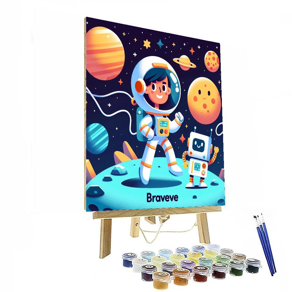 Brave Astronaut Journey Painting Number Kit