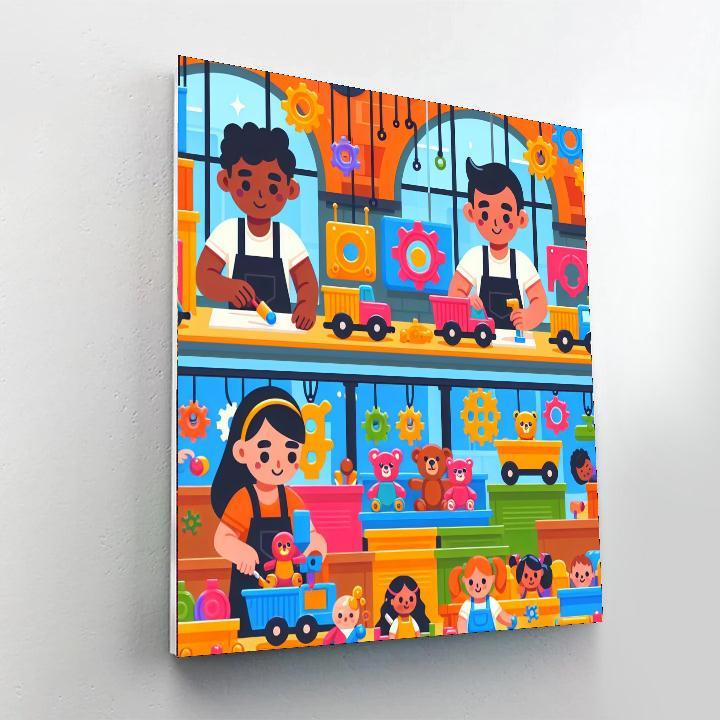 Whimsical Toy Factory Number Painting