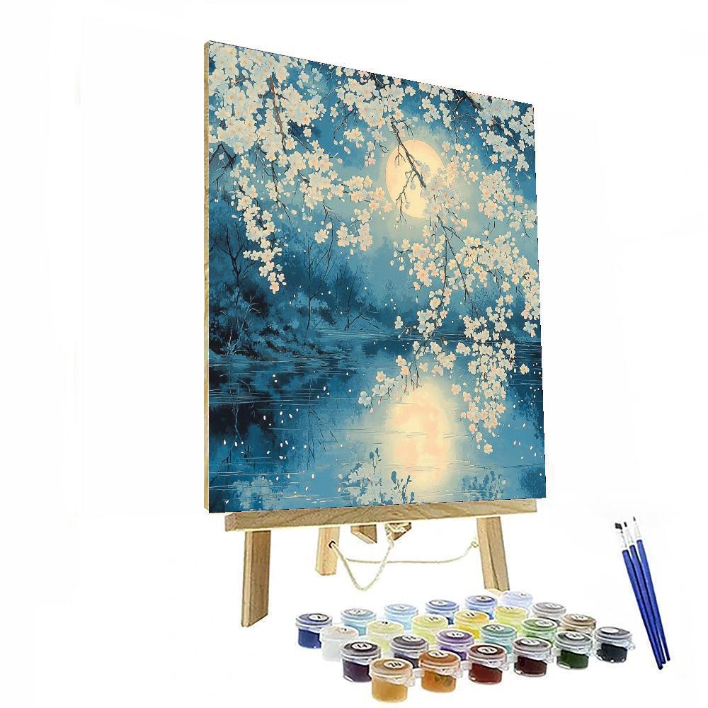 Utagawa Hiroshige Inspired Moonlit Blossoms Of Edo  Number Painting