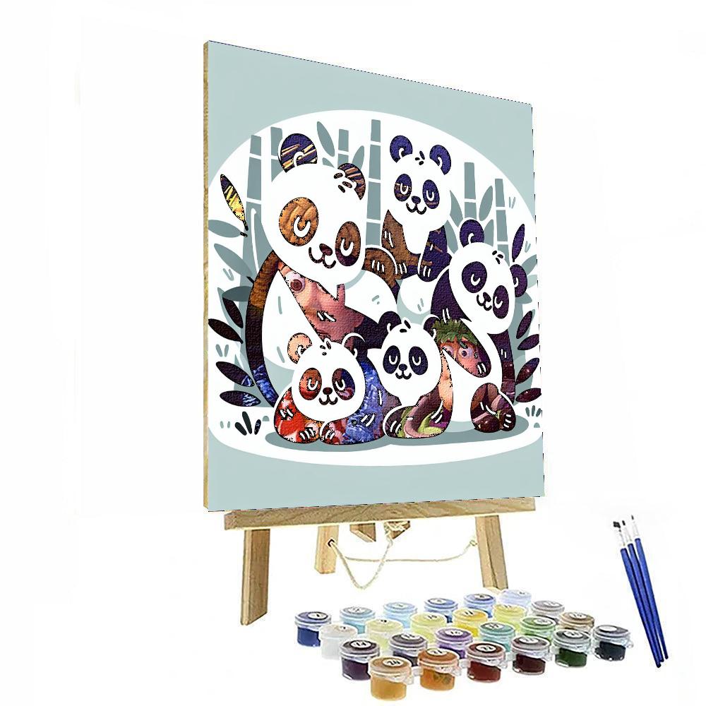 Panda Parade Paint By Numbers Art