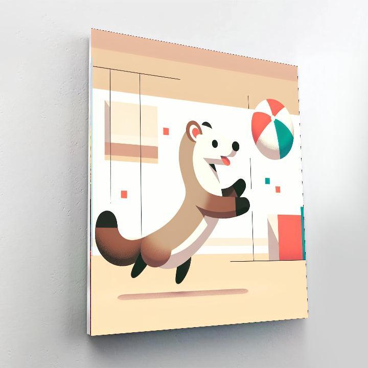 Feisty Ferret Frolic Number Painting
