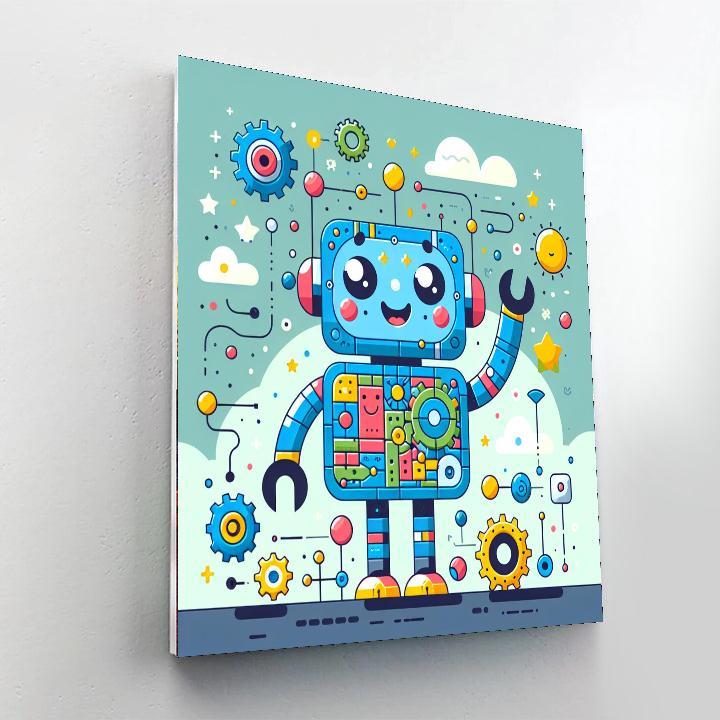 Cool Robot Painting By Numbers Kit