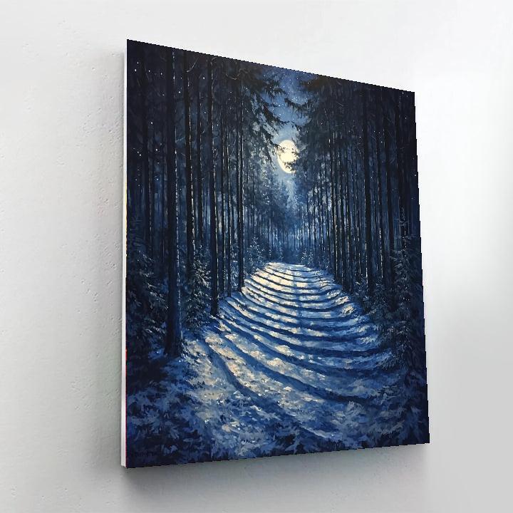Caspar David Friedrich Inspired Nocturnal Whisper  Number Painting
