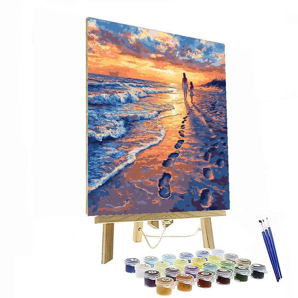 Tender Footsteps In The Sand Paint By Numbers Kits