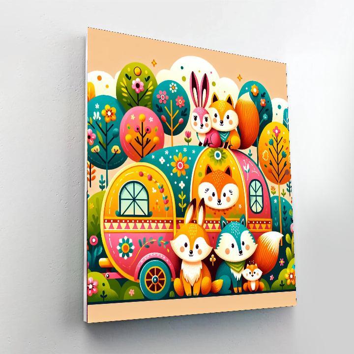 Cuddly Critter Caravan Paint By Number