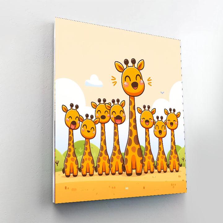 Giggle Giraffe Tower Paint By Numbers