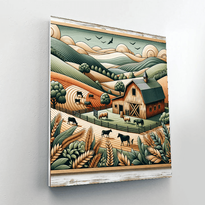 Charming Rustic Barnyard DIY Paint By Numbers