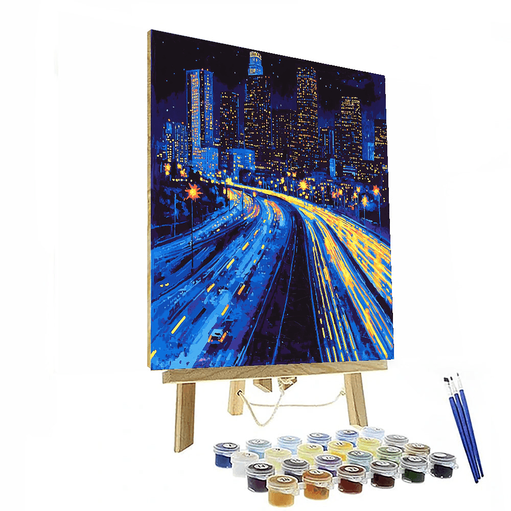 David Hockney Inspired Illuminated Nightscape Vision  Paint By Color