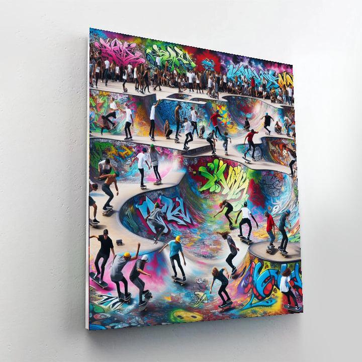 Dynamic Skate Park Vibes Numbered Painting Kits
