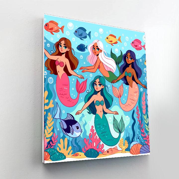 Playful Mermaids Paint By Numbers