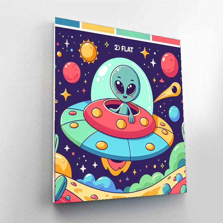 Alien's Space Adventure Numbered Painting Kits