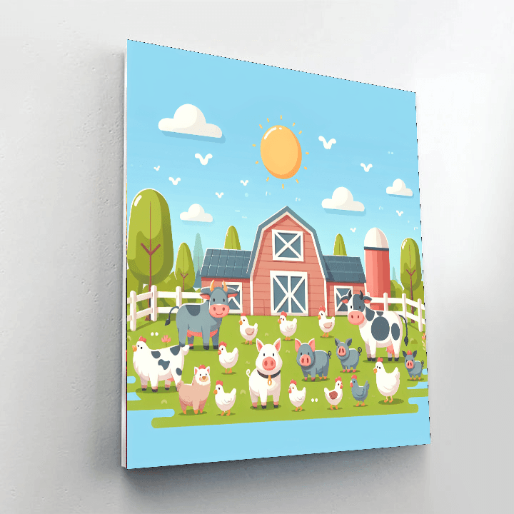 Joyful Farm Adventure Painting Number Kit