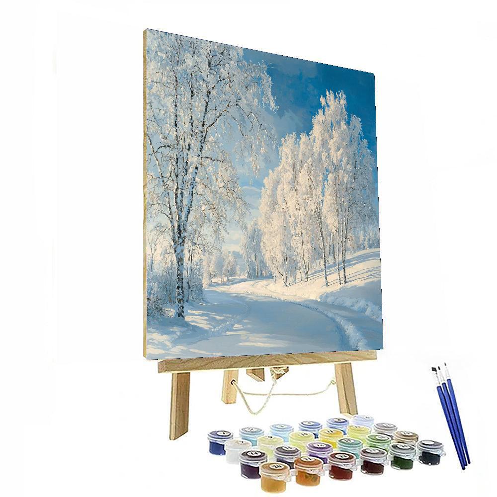 Shishkin Inspired Luminous Winter Landscape  Number Painting