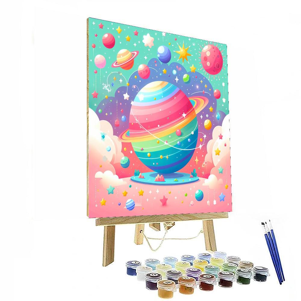 Galactic Fairytale Planet Number Painting
