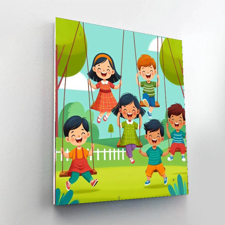 Joyful Playground Friends Paint By Numbers Art
