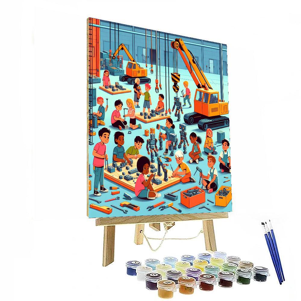 Robot Construction Site Painting Number Kit