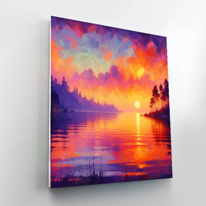 Romantic Sunset Over Water Numbered Painting Kits