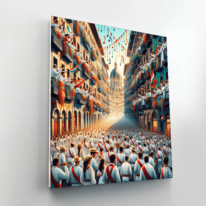 Fiesta De San Fermin - Pamplona Paint By Numbers
