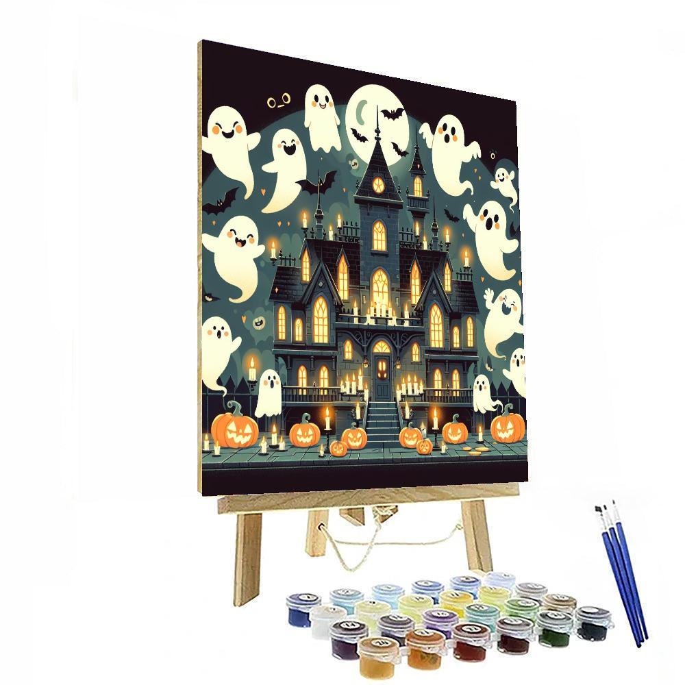 Spooky Haunted Mansion Painting Number Kit