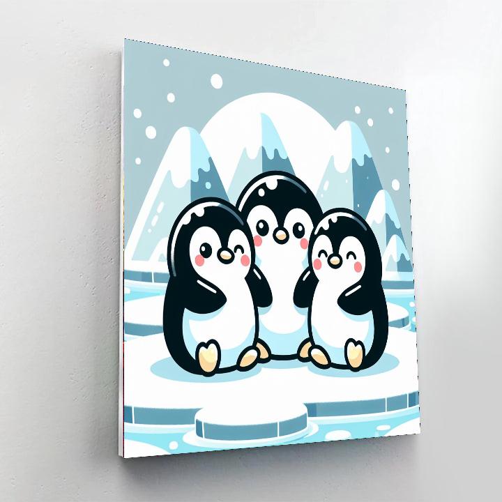 Lively Penguin Family Painting By Numbers Kit