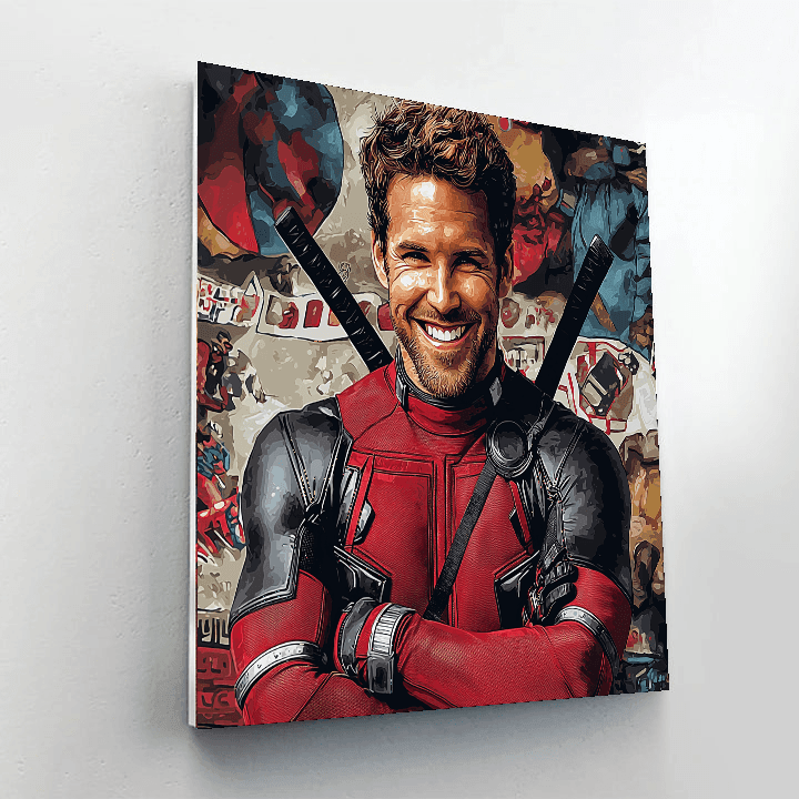 Ryan Reynolds: The Charming Anti-hero In Deadpool's Suit Paint By Color