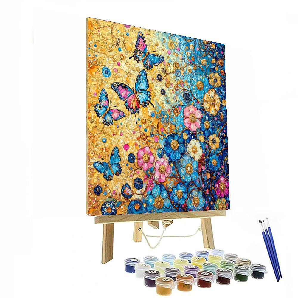 Gustav Klimt Inspired Elegant Butterflies  Numbered Painting Kits