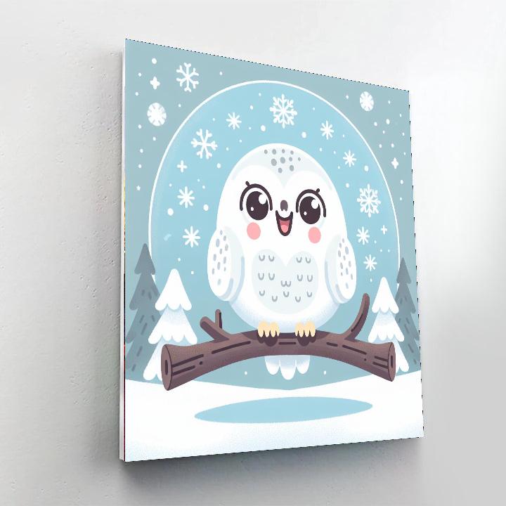 Silly Snowy Owl Painting By Numbers Kit