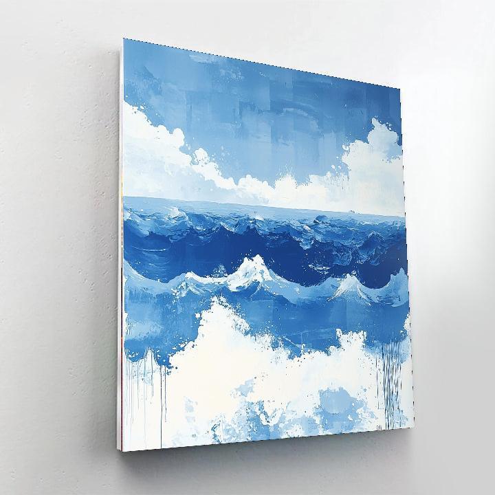 Jackson Pollock Inspired Electric Ocean Vista  Paint By Numbers