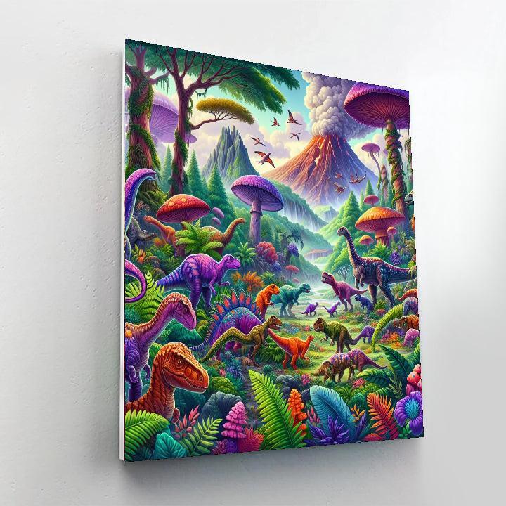 Joyful Dino Adventure DIY Paint By Numbers