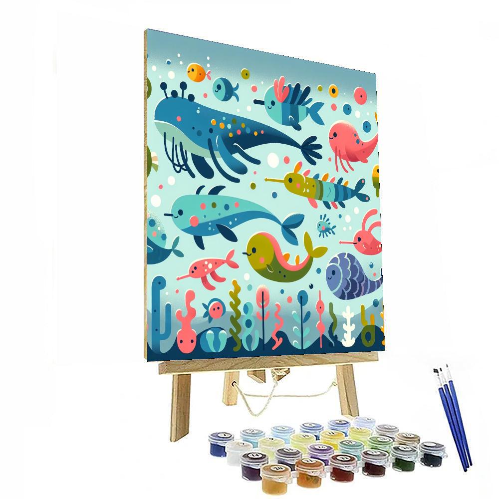 Silly Sea Creature Parade Painting Number Kit