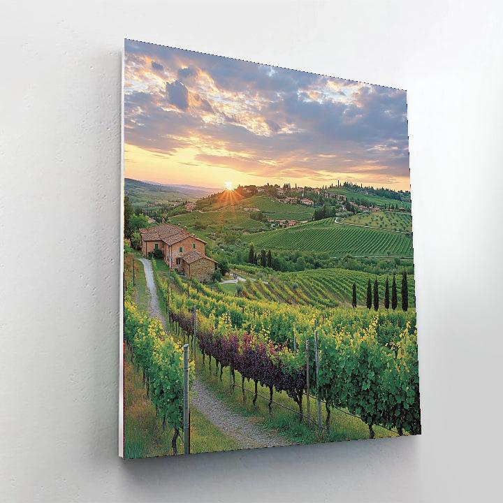 Tuscany's Vineyards Number Painting
