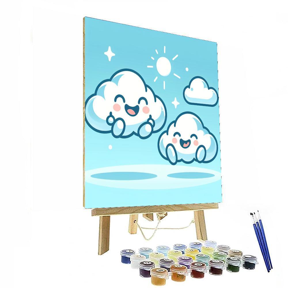 Happy Cloud Family Paint By Color
