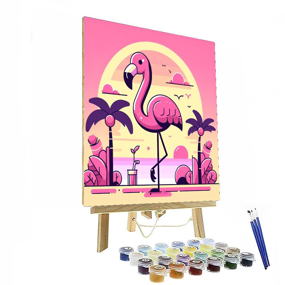 Playful Flamingo Numbered Painting Kits