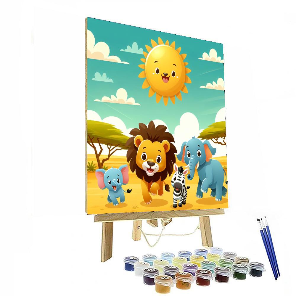 Sunny Safari Gathering Paint By Numbers