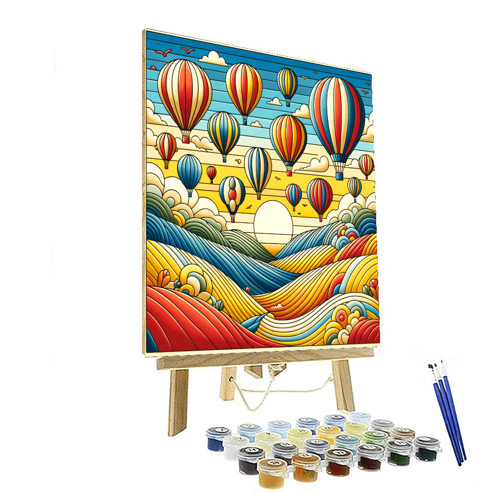 Bright Balloon Festival Painting Number Kit
