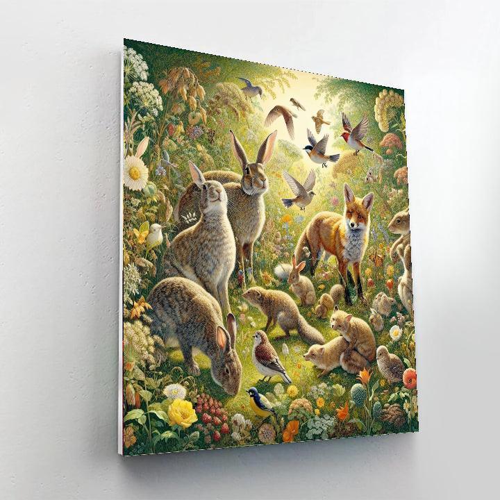 Vibrant Animal Friends Gathering Painting By Numbers Kit