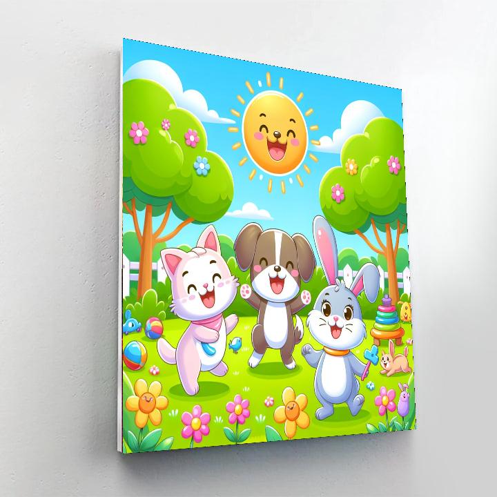 Cheerful Pet Adventure Painting Number Kit