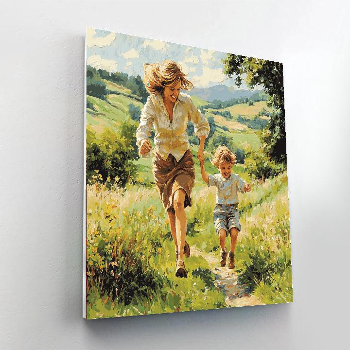 Mom And Child On A Nature Walk Paint By Number