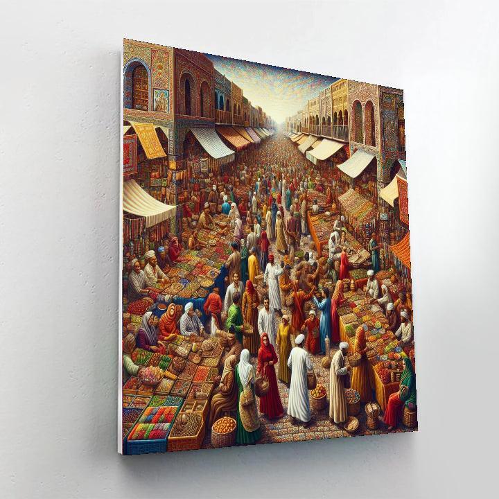 Historic Marketplace Bustle DIY Paint By Numbers