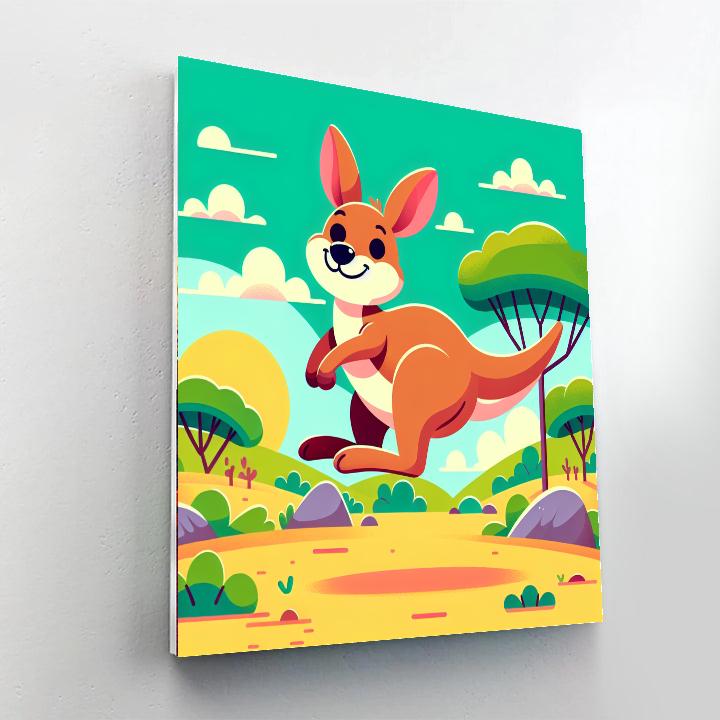 Bouncing Kangaroo's Outback Adventure Paint By Numbers Art