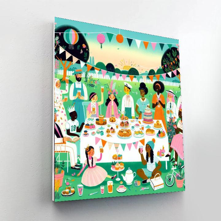 Charming Tea Party Gathering DIY Paint By Numbers