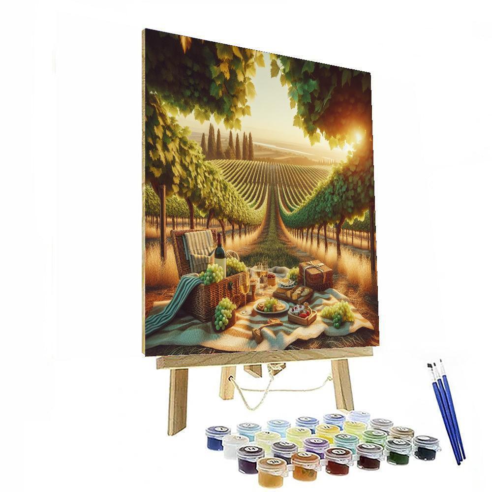 Sunny Vineyard Picnic Painting Number Kit