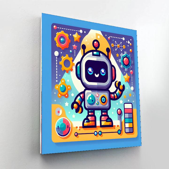 Charming Robot Buddy Numbered Painting Kits